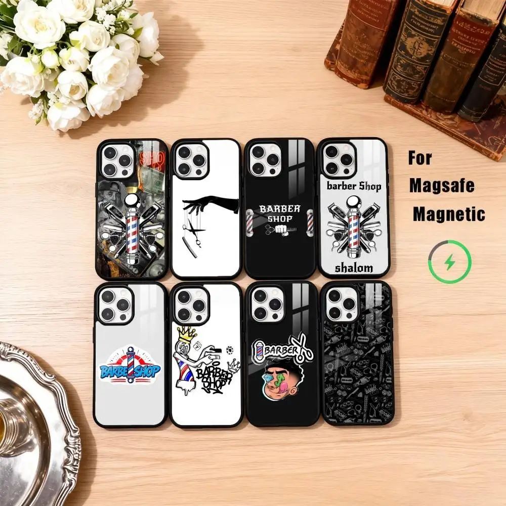

Barber Shop H-Hair Stylist Salon Phone Case For iPhone17,16,15,14,13,12,11 Plus,Pro Max Magnetic For Magsafe Wireless Charging