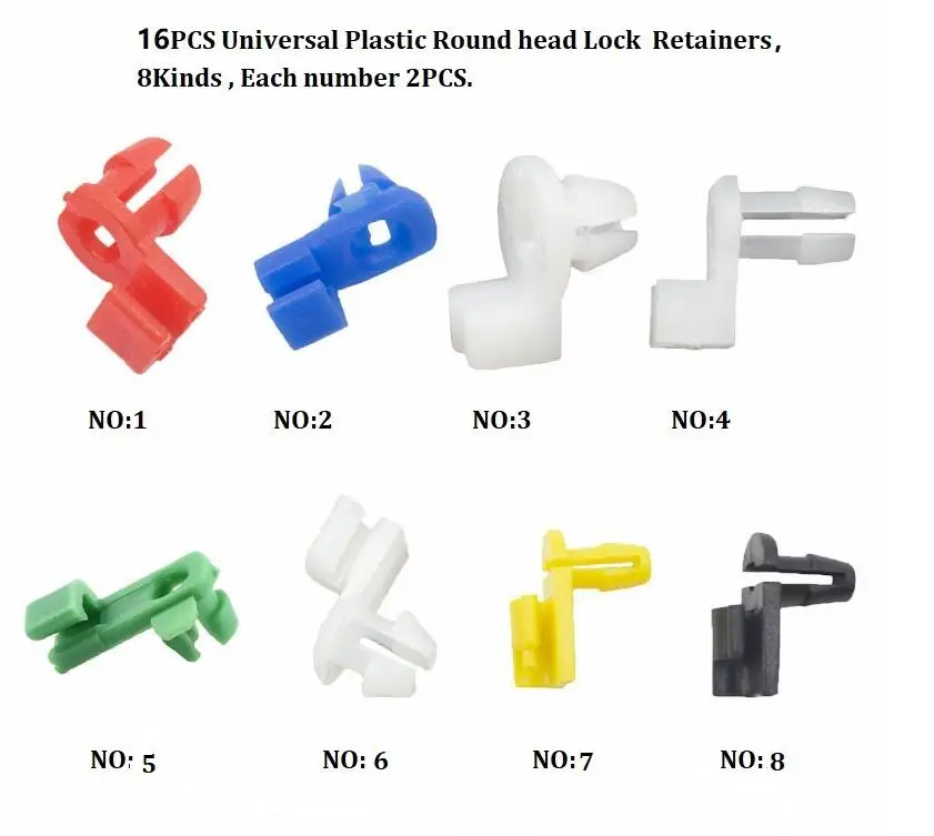 16Pcs Car Plastic Door Round head Lock Rod Clip for FIAT 500 Panda Stilo Punto Doblo Grande Bravo Ducato Minibus