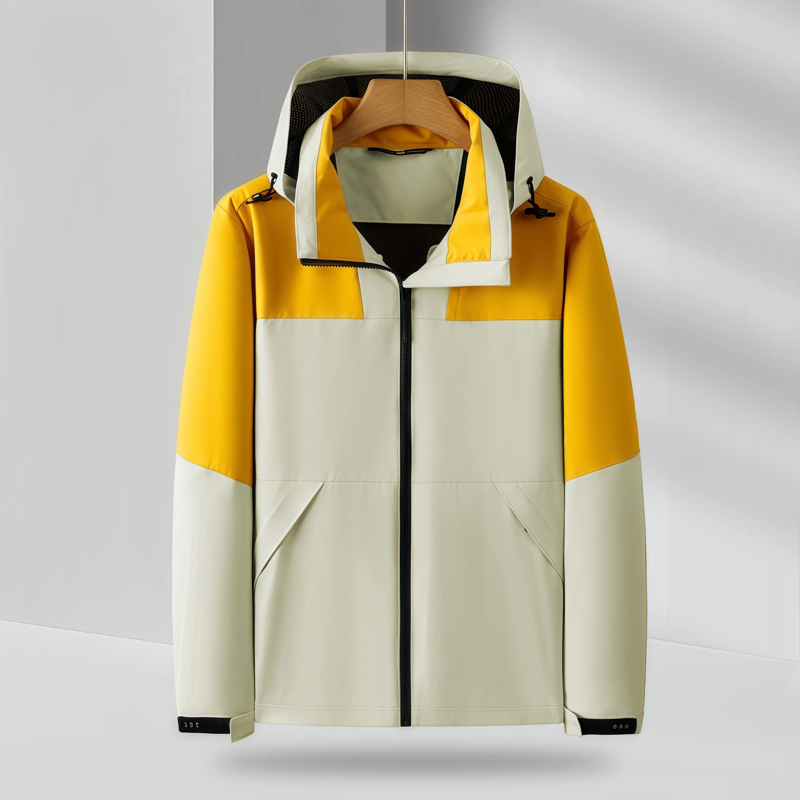 Thin breathable and waterproof couple's windbreaker jacket color-blocking outdoor work clothes mountaineering suit