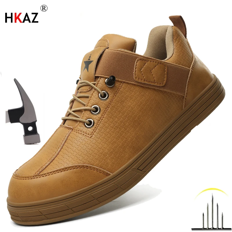 

Work Safety Boots Men the Spring and Autumn Annals Steel Toe Work Shoes Waterproof boots Puncture Proof Safety Shoes