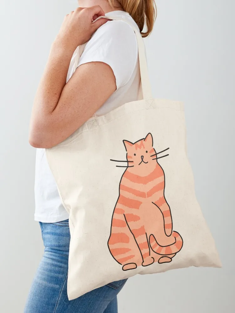 Playful Stripey Ginger Cat Tote Bag Cloth bags canvas bags Women's bags