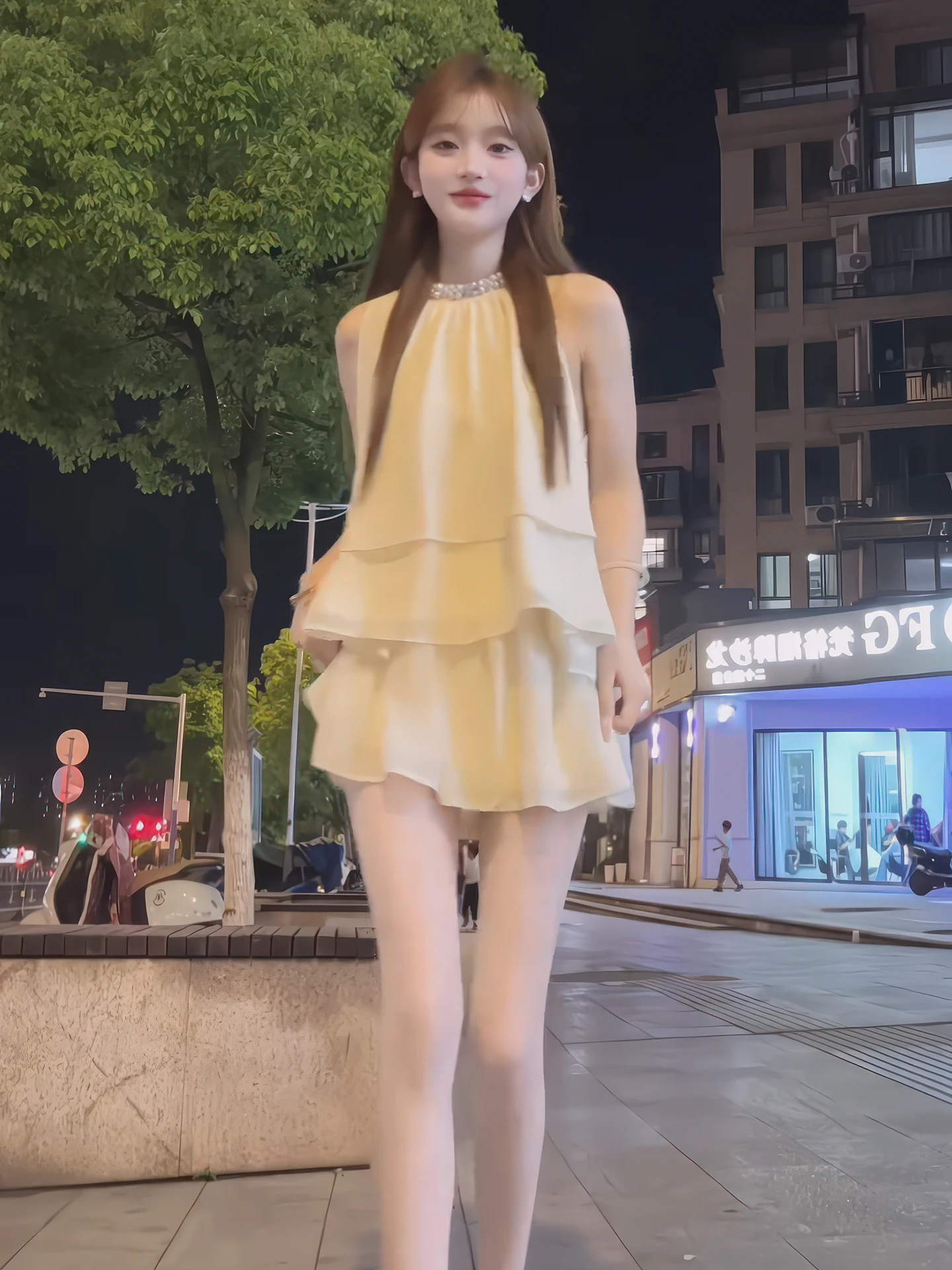 

Faionable Spicy Girl, лето 2025, новый корейский висящий шифоновый топ с скользящим шифоном, юбка, комплект из двух предметов, женская одежда