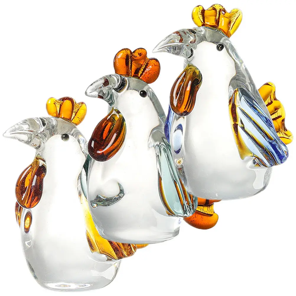 Decoraciones de gallo realistas, adornos de escritorio, decoración artística para el hogar, sala de estar, vitrina de vino, mesa, 3 uds.