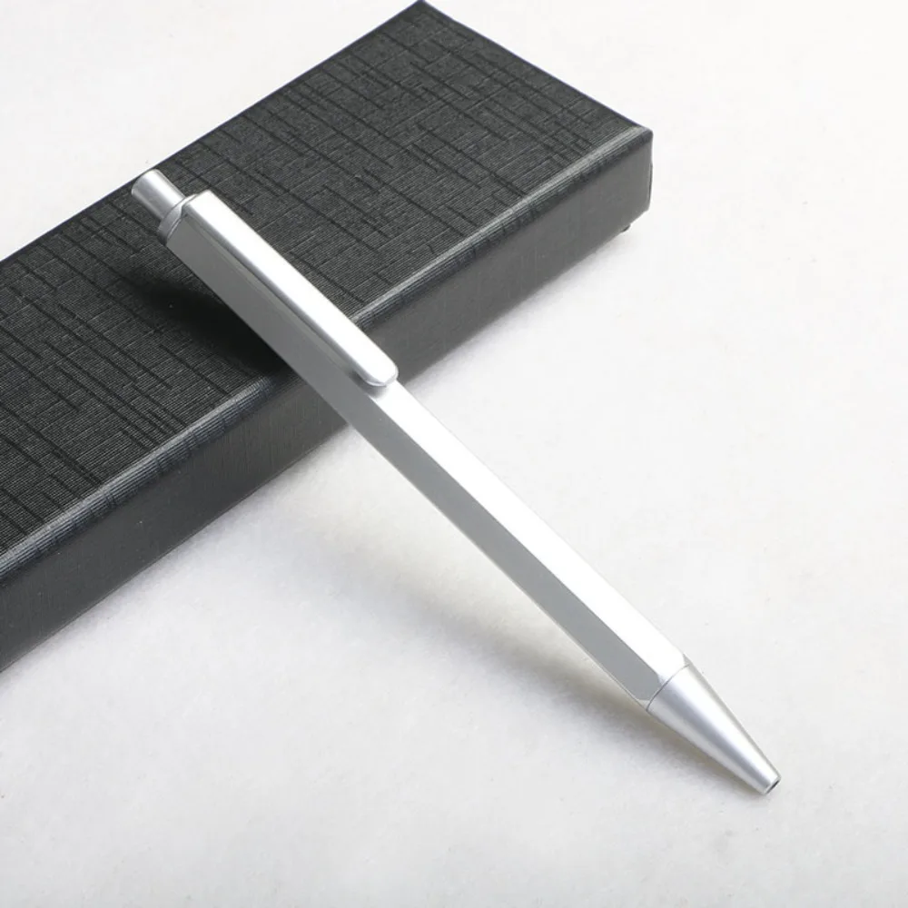 

Smooth Writing All Metal Ballpoint Pen Press Type Black Ink Writing Pen Hexagonal Design Gel Pen Business Gift