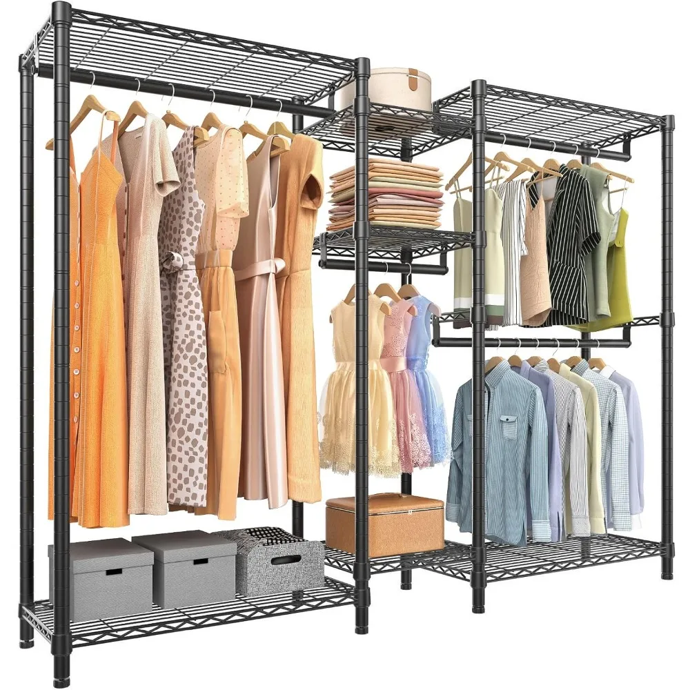 

V6 Wire Garment Rack Heavy Duty Clothes Rack for Hanging Clothes, Metal Freestanding Closet Wardrobe Rack