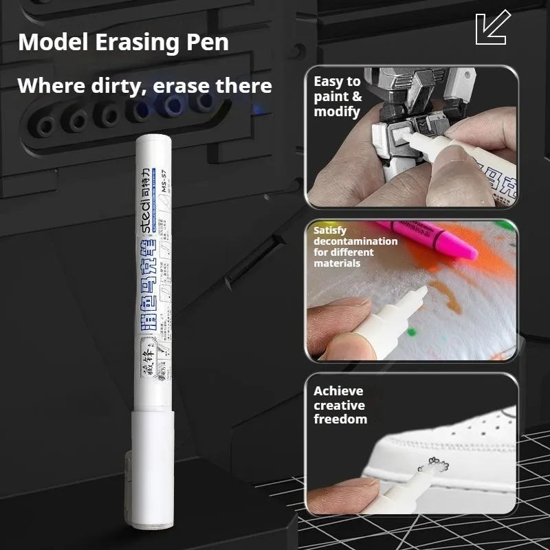 

Stedi Dual Tip Decolor Marker Pen Fine Line Correction Wide Area Wiping Paint Remover for Gunpla Model Hobby Painting Tools