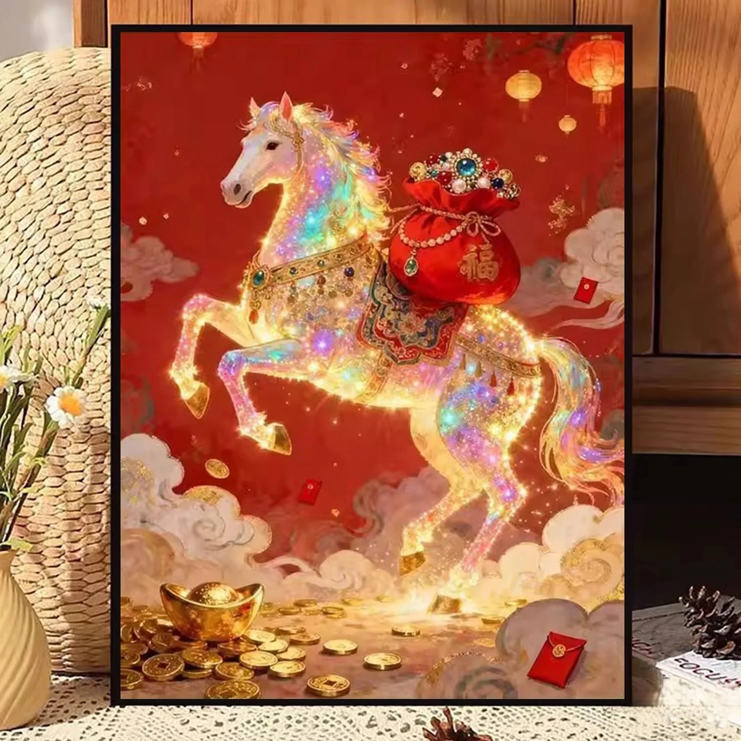 

Новинка 2026: Набор для вышивания крестиком с маленькими алмазными стразами, DIY, ручная работа, подарок, декор в китайском стиле для гостиной