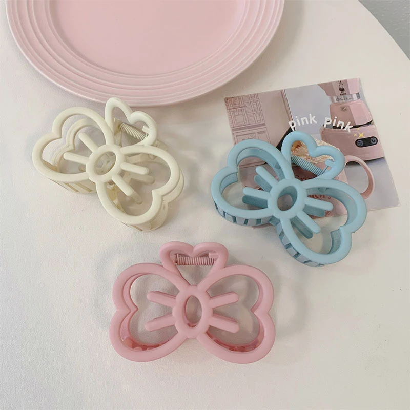 Candy Color Cat Bow Hair Clip Women Plastic Claw Clip Fashion Crab Hair Clip For Girls Sweet Hair Claw Hair Accessories