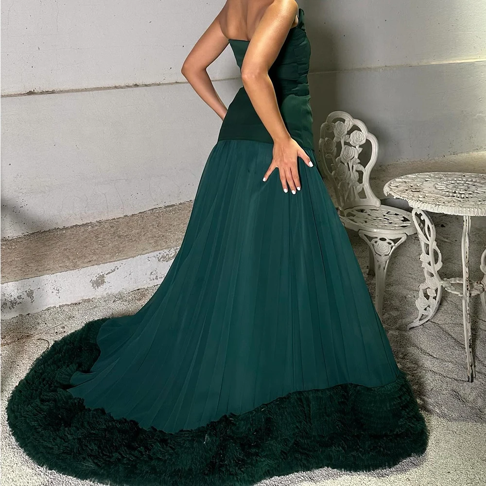 Customized Modern Sweetheart Pleats Crystal Evening Dress Temperament A-Line Sleeveless Photo Color Party Gown платье вечернее