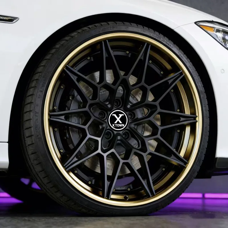 26 Style Custom 18 19 20 22 24 Inch Aluminum Alloy PCD 5x112/5x114.3/5x120 Black 2‑Piece Forged Wheels For Passenger Car Monoblo
