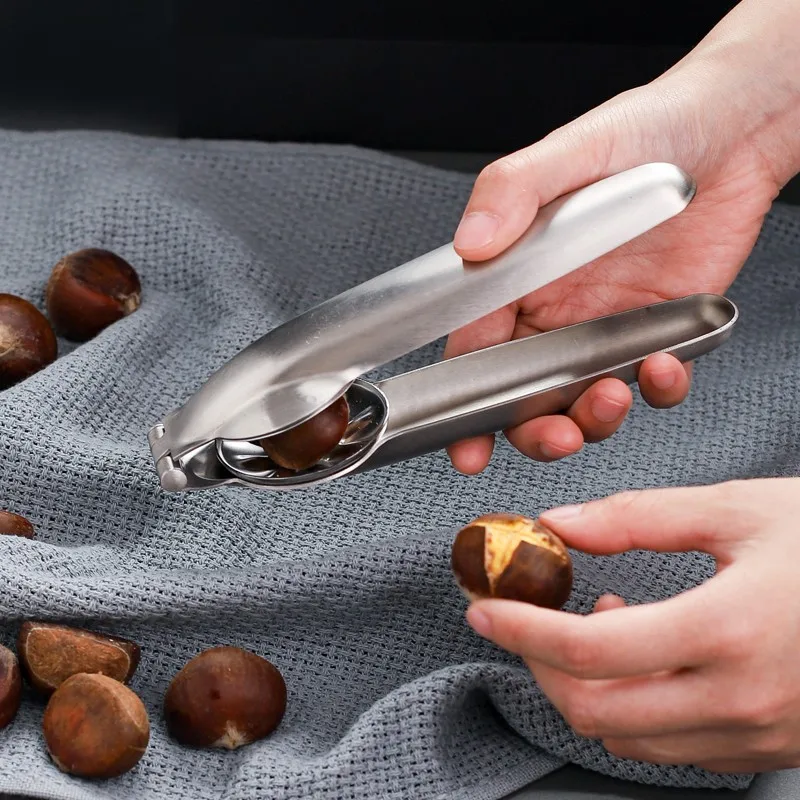 

Chestnut Opener Nutcracker Clip 304 Stainless Steel Walnut Pecan Filbert Macadamia Pistachio Nut Cutter Knife Kitchen Gadgets