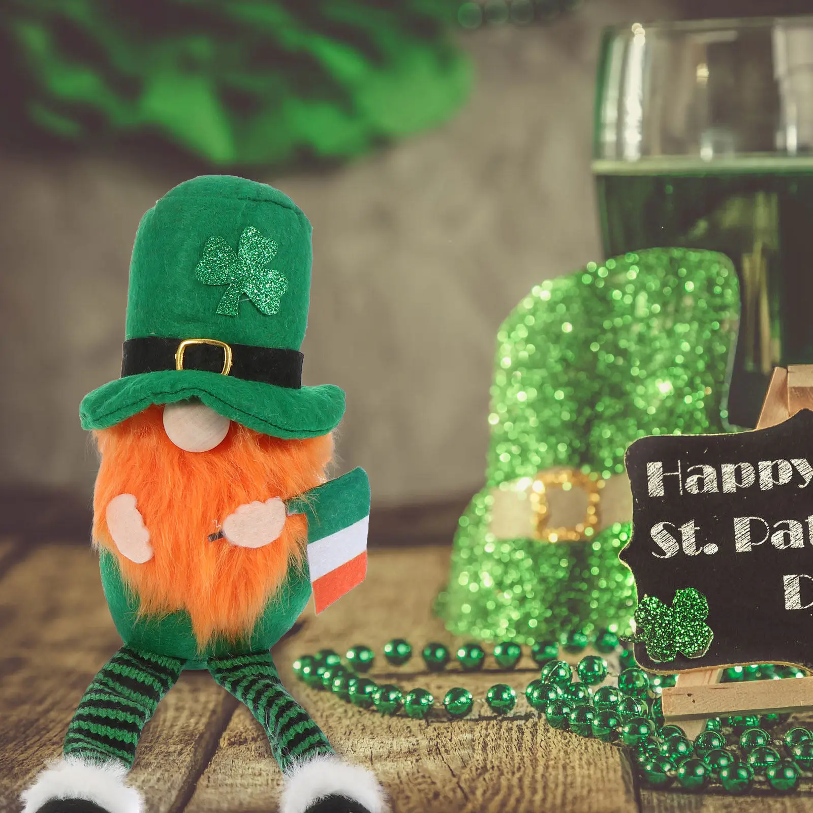 

1Pcs Patrick's Day Gnome Ornament Funny Party Decoration Cozy Atmosphere Photo Prop Creative Home Desktop Gift