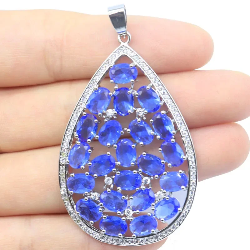 Buy 4 Get 1 Free 11.5g Customized 925 SOLID STERLING SILVER PENDANT Big Violet Tanzanite Rhodolite Garnet Peridot Blue Topaz