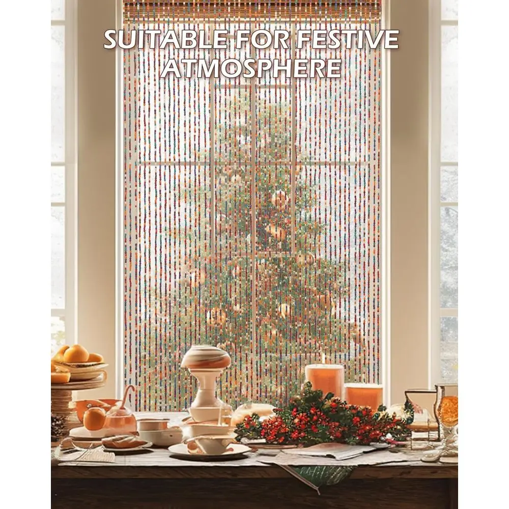 Handgemaakt 52-strengs gordijn met regenboogkralen, 35,4x74,8, multifunctioneel voor deuropeningen, insectenscherm voor thuis