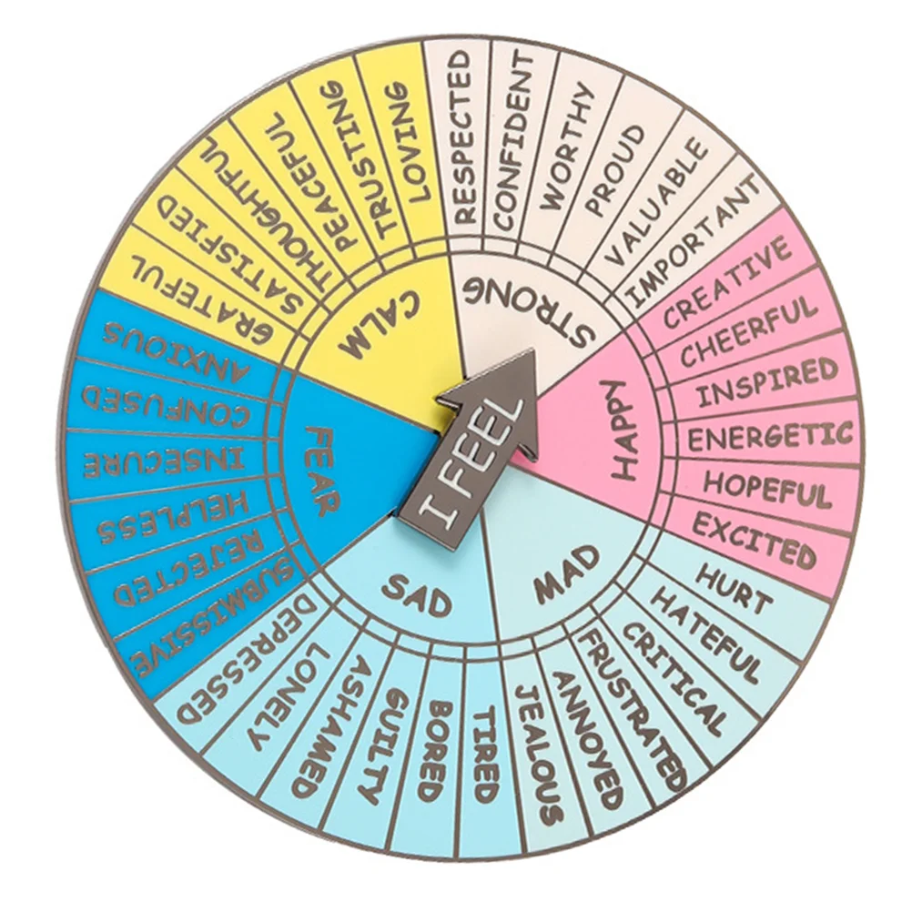 

Emotion Wheel Badge Decoration Emotions Craft Portable Turntable Feelings Alloy Metal Accessory Work