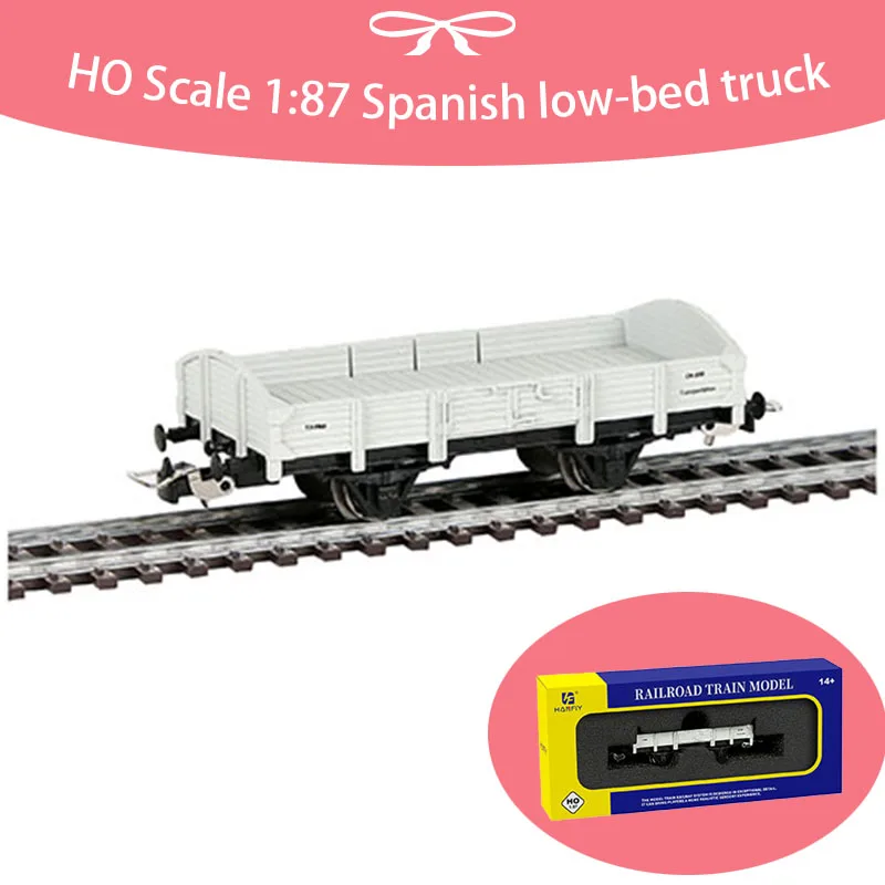 Modelo de Camión de Plataforma Baja Español a Escala HO 1:87, Adorno de Tren Ferroviario, Souvenir, Colección, Regalo para Aficionados