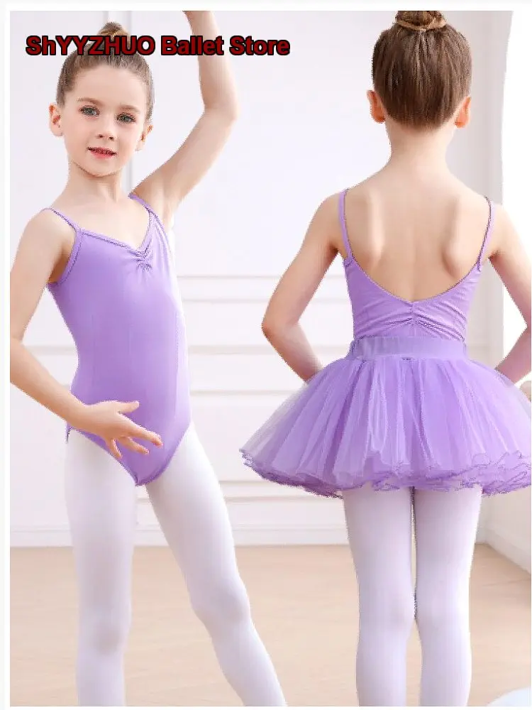 Children's Girls' Dance Dress Spaghetti Strap Practice Leotard Body Suit Chinese Gymnastics Art Exam Grade Level Spring Summer