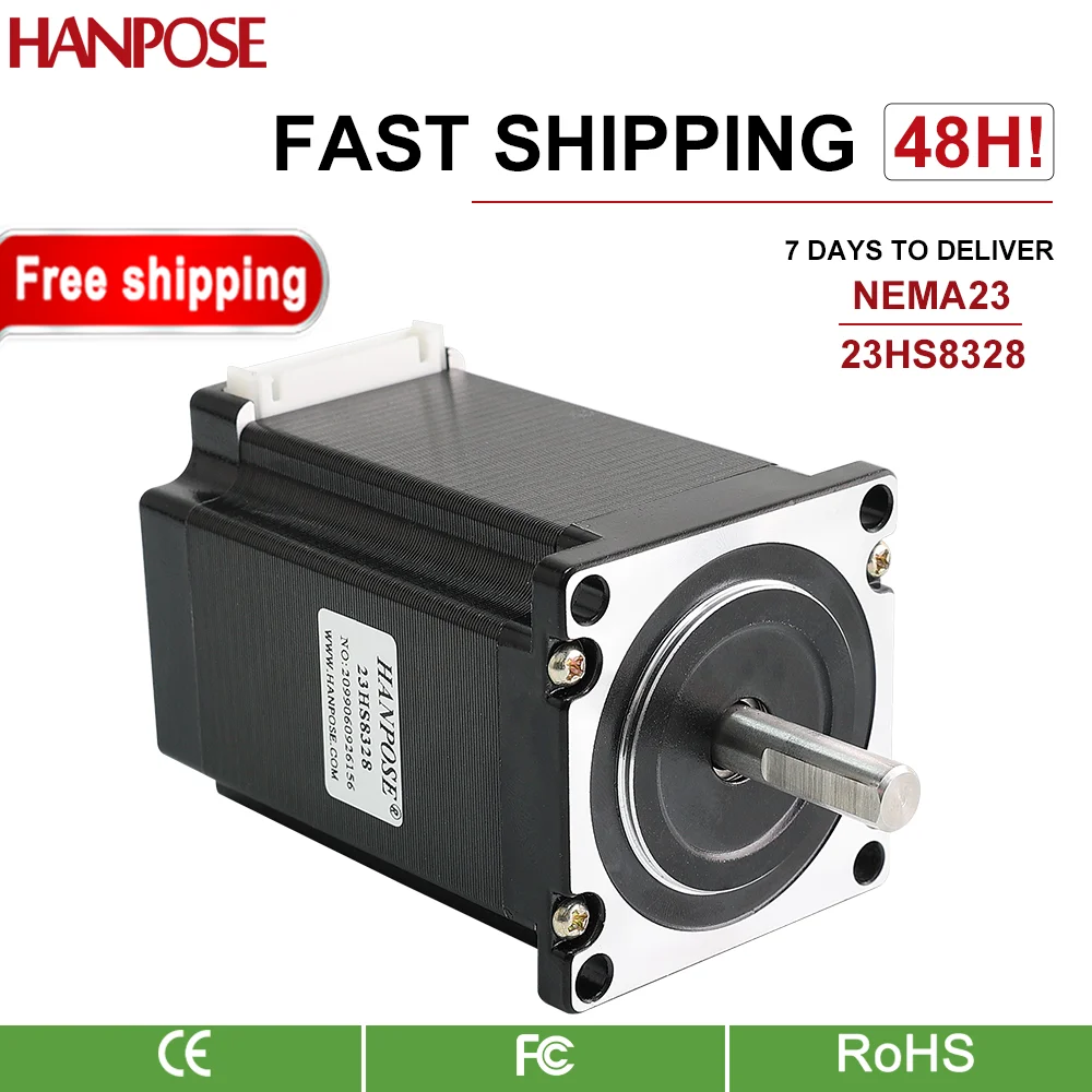 Nema 23 Stepper Motor 2.8A 220N.CM 4-lead 57mm flange Stepping Motor for CNC worm wheel edging machine 23HS8328 step motor 24V