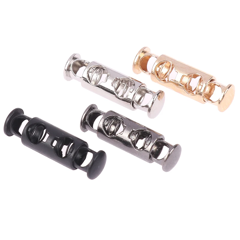 *10Pcs Metal Double Hole Head Spring Buckle Cord Lock Elastic Adjustment Buckles Tightening Fasteners Locks Sewing Tools