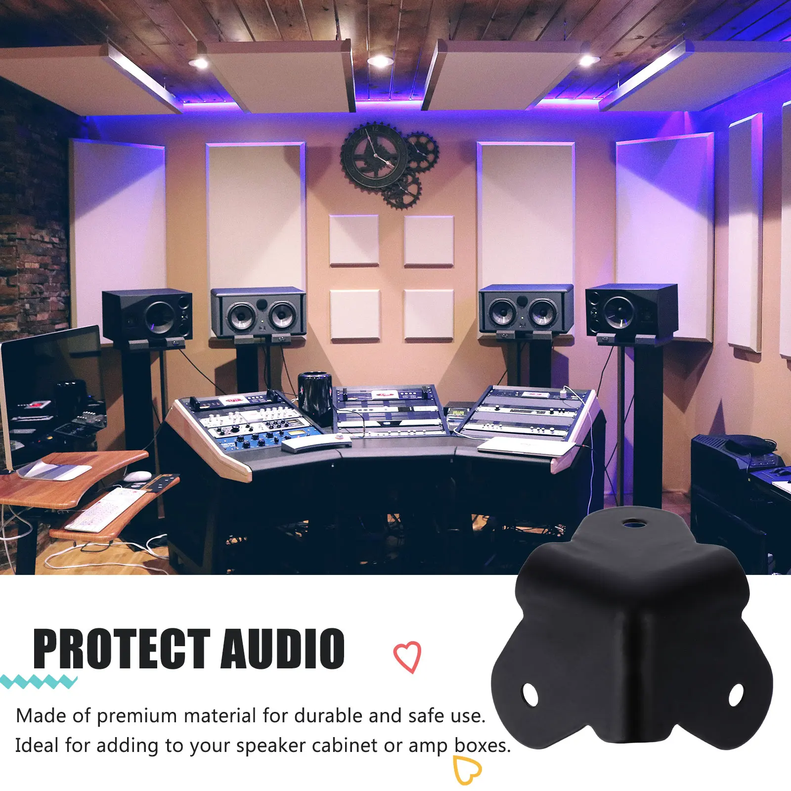 

16 Pcs Speaker Cabinet Corner Protectors Durable Black Finish Guard Protector Audio Guitar Corners Small Replacement
