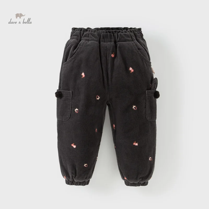 Dave Bella Boys Girls Baby  Trousers 2024 New Autumn Winter Cute Sweet Children's  Pants Comfortable  Casual Outdoor DB4243363