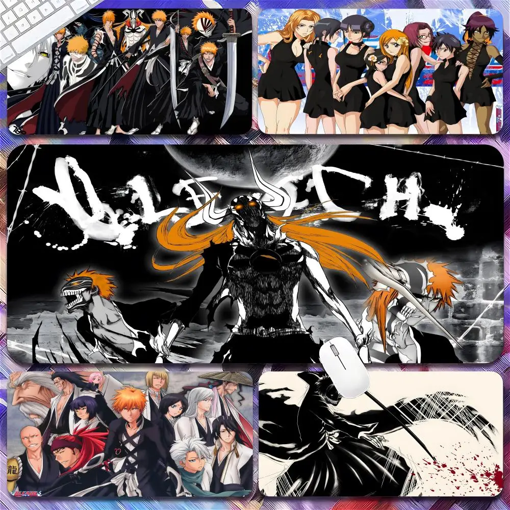 Anime Bleachedes Kurosaki Ichigos  Mouse Pad Tapetes de Mesa Teclado, Borracha Kawaii, Tapete de Mesa Antiderrapante, XXL,90x40c