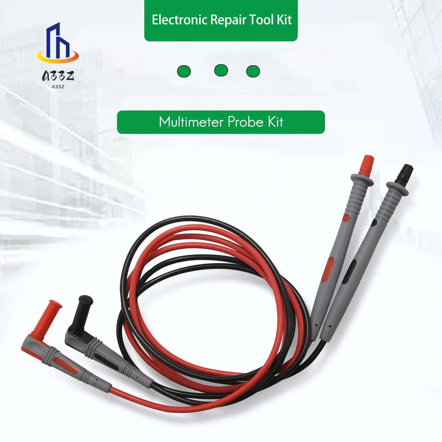 

A33Z-P1503B Multimeter Test Leads Kit, Digital Multimeter Leads With Alligator Clips Replaceable Multimeter Probes Tips Set