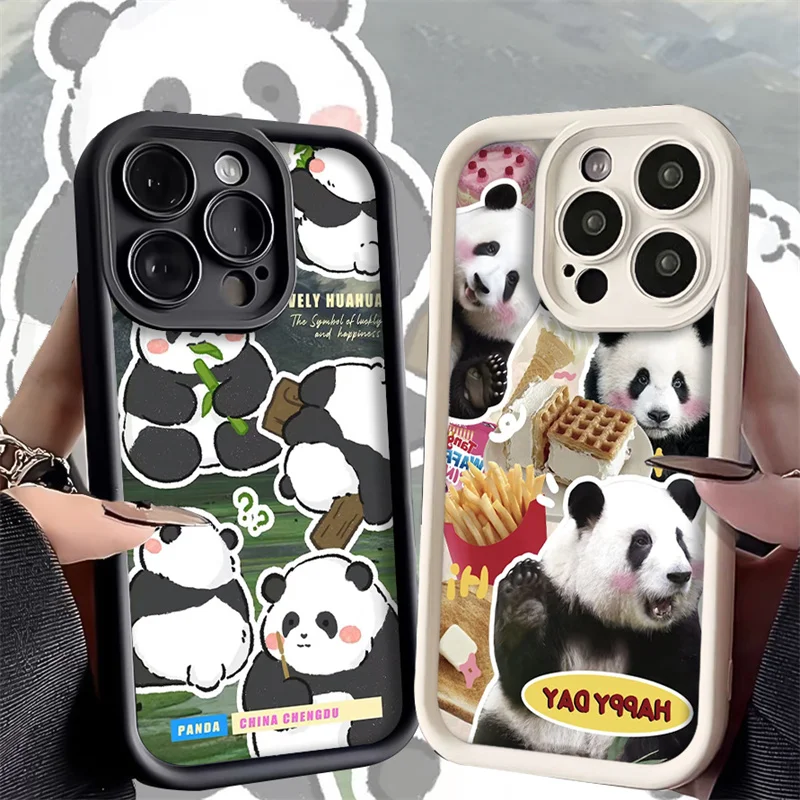 China Kunfu Panda Huahua Soft Silicone Phone Case for iPhone 14 15 Pro Max 13 12 11 X XS XR 7 8 Plus SE 2020 Shockproof Cover