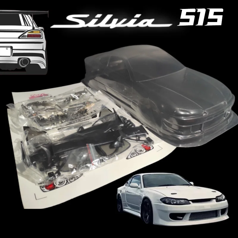 1/10 RC Drift Racing Car Body Shell For Nissan S15 NISMO 190mm Width 260mm Wheelbase PVC Thick Transparent RC Model Parts