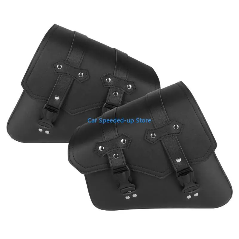 

X5XF PU Leather Motorcycle Side Bags Motorcycle Saddlebags for Safe Item Storage