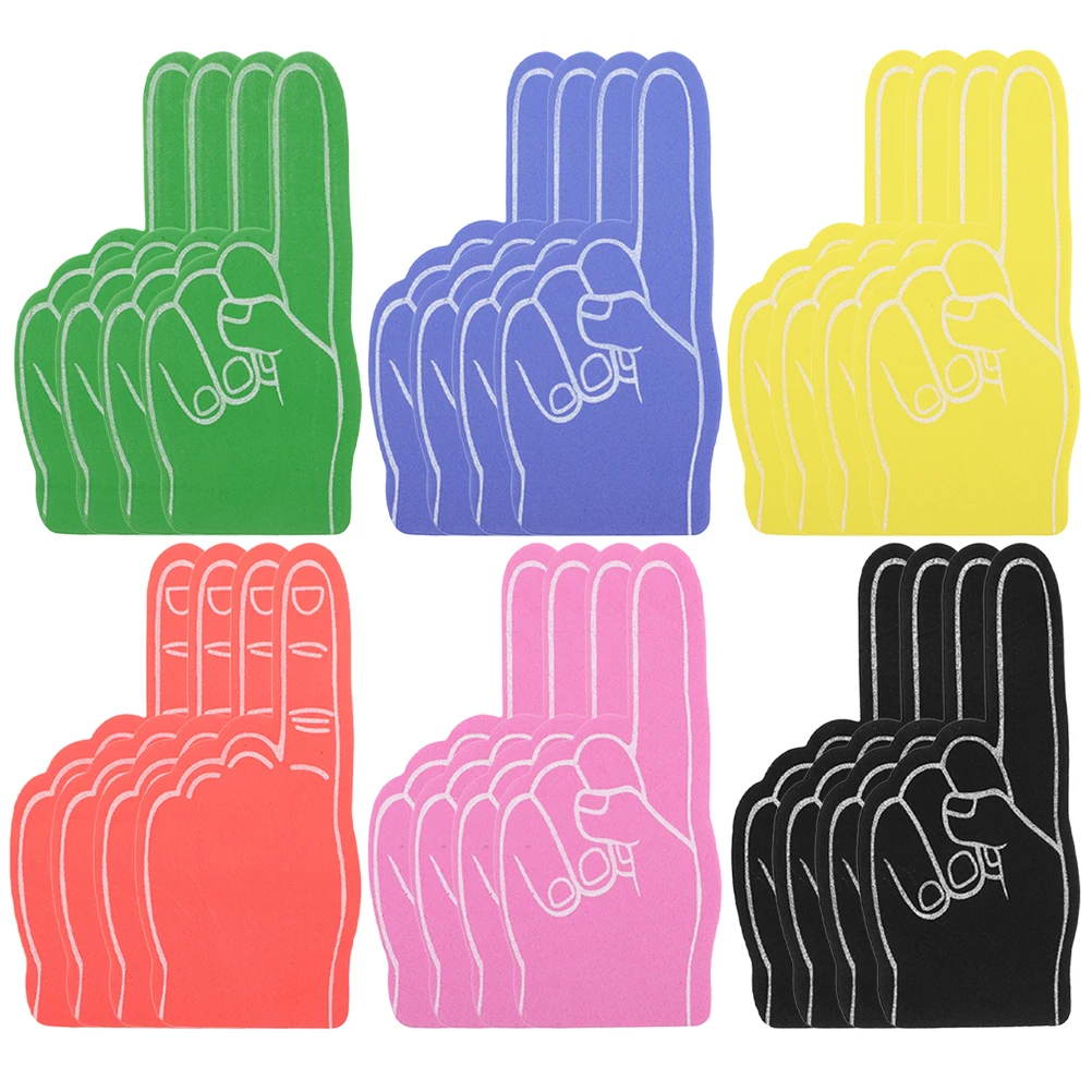 

24pcs Foam Finger Cheering Sports Event Props Cheerleading Hands Party Supplies Noisemakers For Soccer Concerts Festival