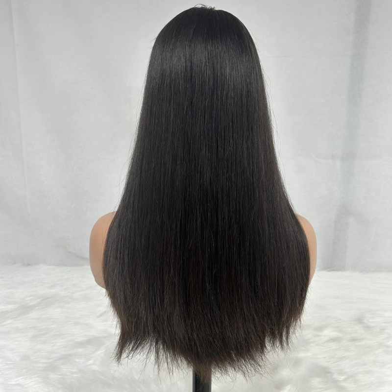 HD Lace Front Wig 100% Virgin Human Hair Natural Black Color Long Length High Density Kosher Jewish Wigs For Thinning Hair