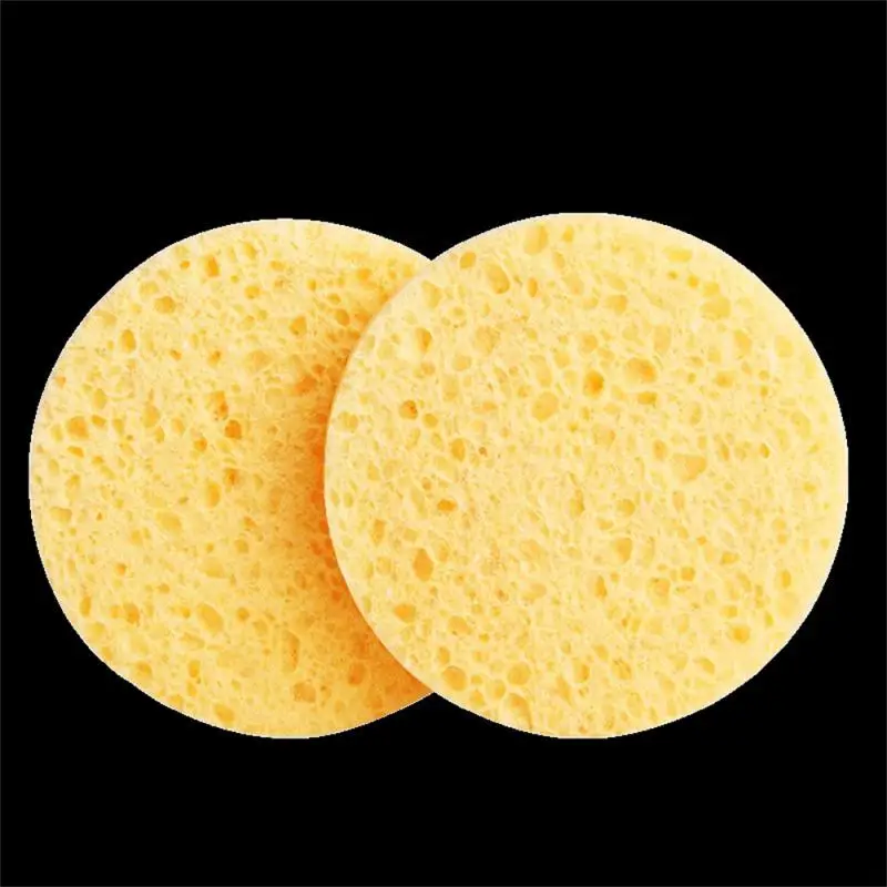 Face Round Makeup Remover Tool Natural Wood Pulp Sponge Cellulose Compress Cosmetic Puff Facial Washing Sponge