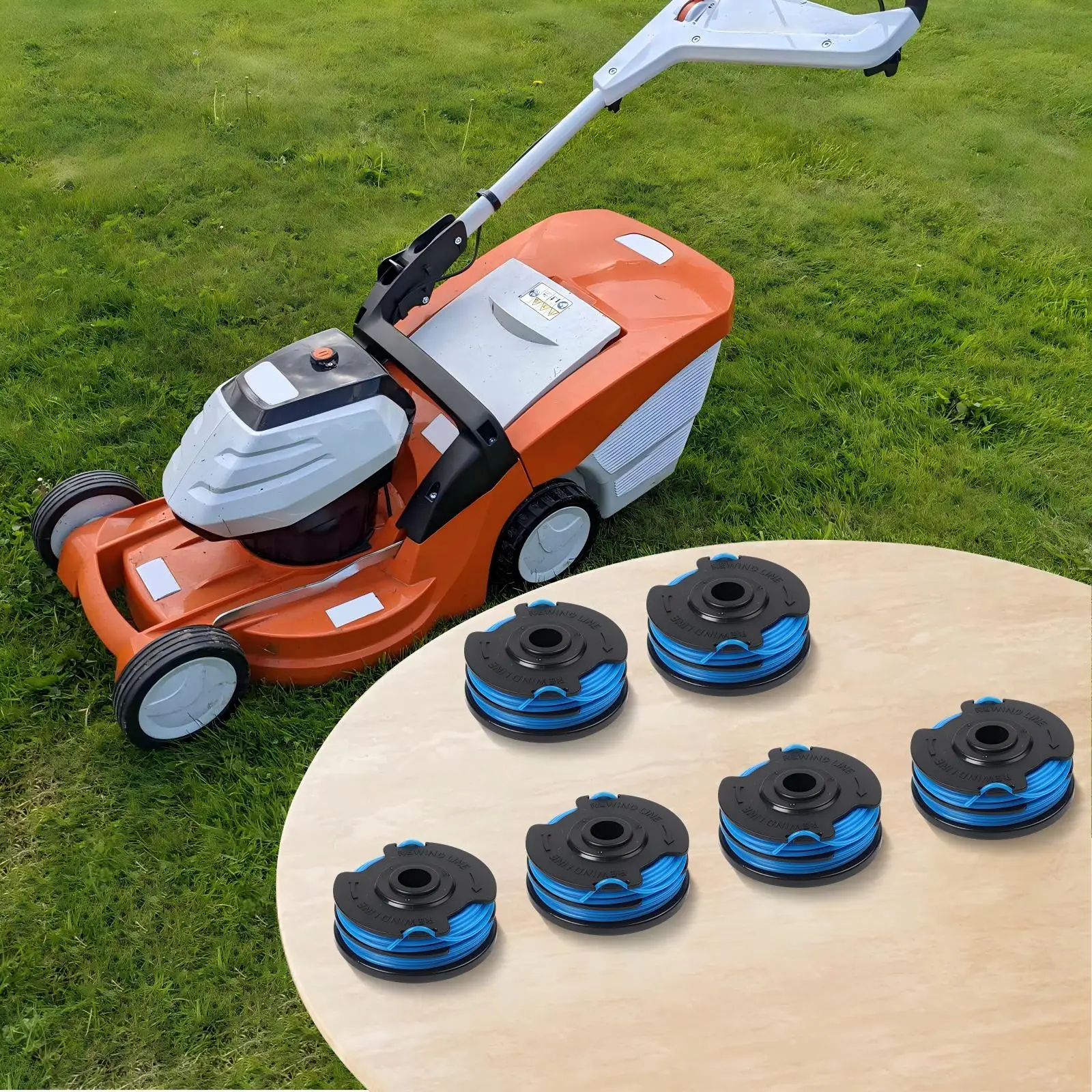 Replacement Spool Set with 6pcs of 2924229082 and 1pcs of 3410468 Cap for Greenworks for trimmers and User Friendly