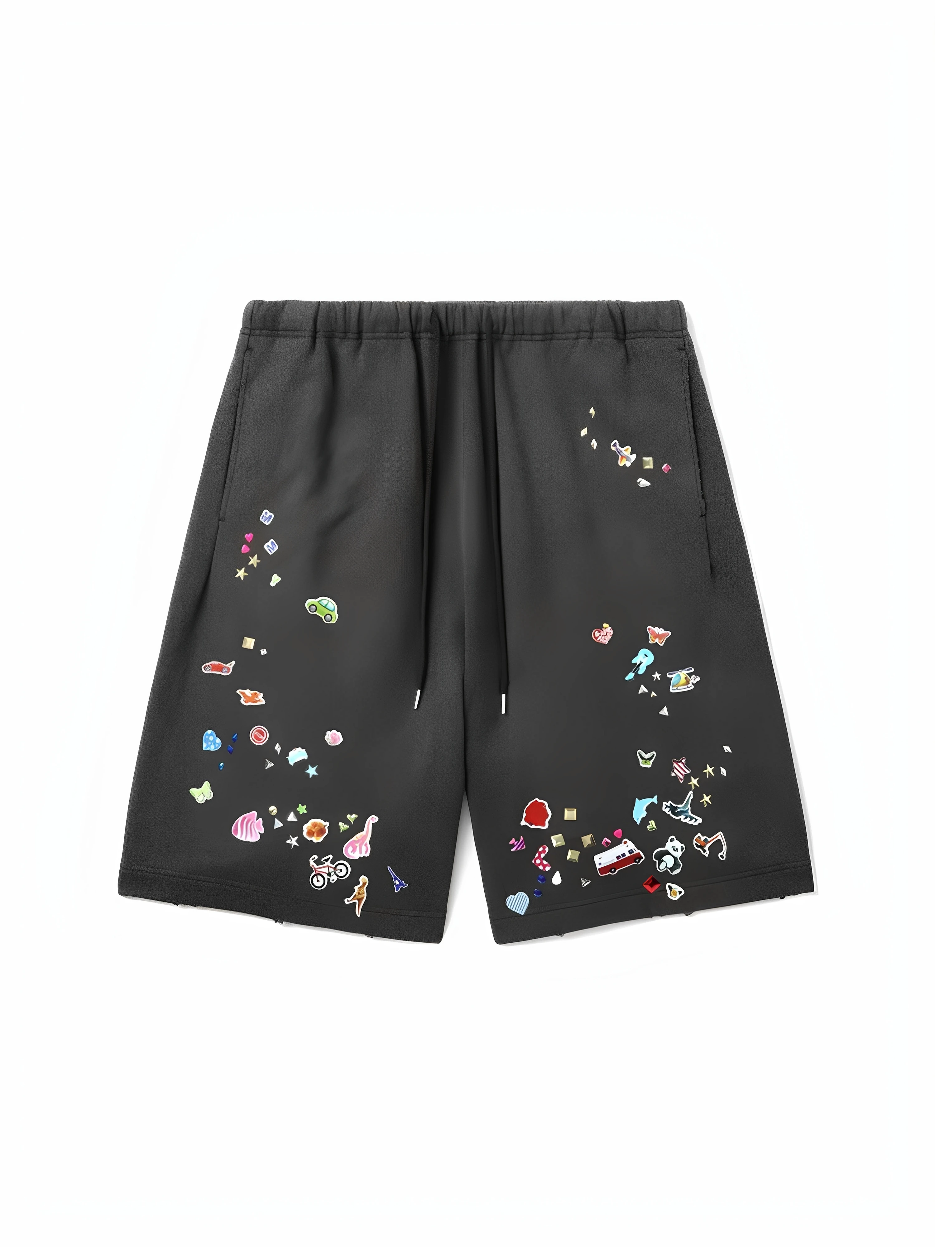 

25ss японские хлопковые шорты унисекс с забавным принтом и эластичной регулировкой ropa hombre