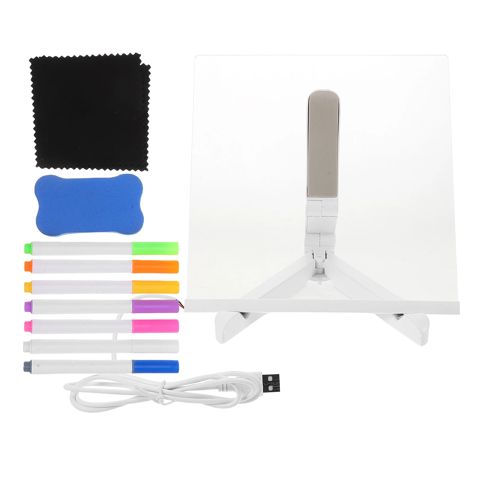 

LED Colored Note Board Acrylic Light up Dry Erase Glowing Message Drawing Kids Marker Adjustable Pens Portable