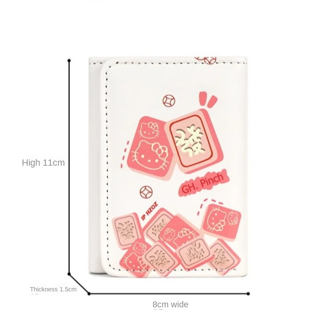 New Tri-fold Coin Purse Portable Zipper Mini Wallets Cartoon Printed Credit Card Holder Women
