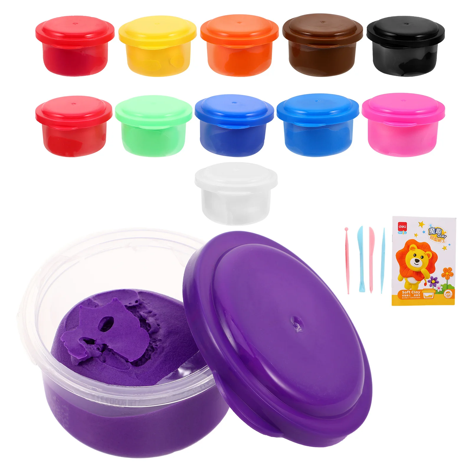 1Set kinderen Ultra Lichte Klei Set 12 Kleuren Droge Boetseerklei Kit voor Kinderen DIY Craft Projecten School thuisgebruik