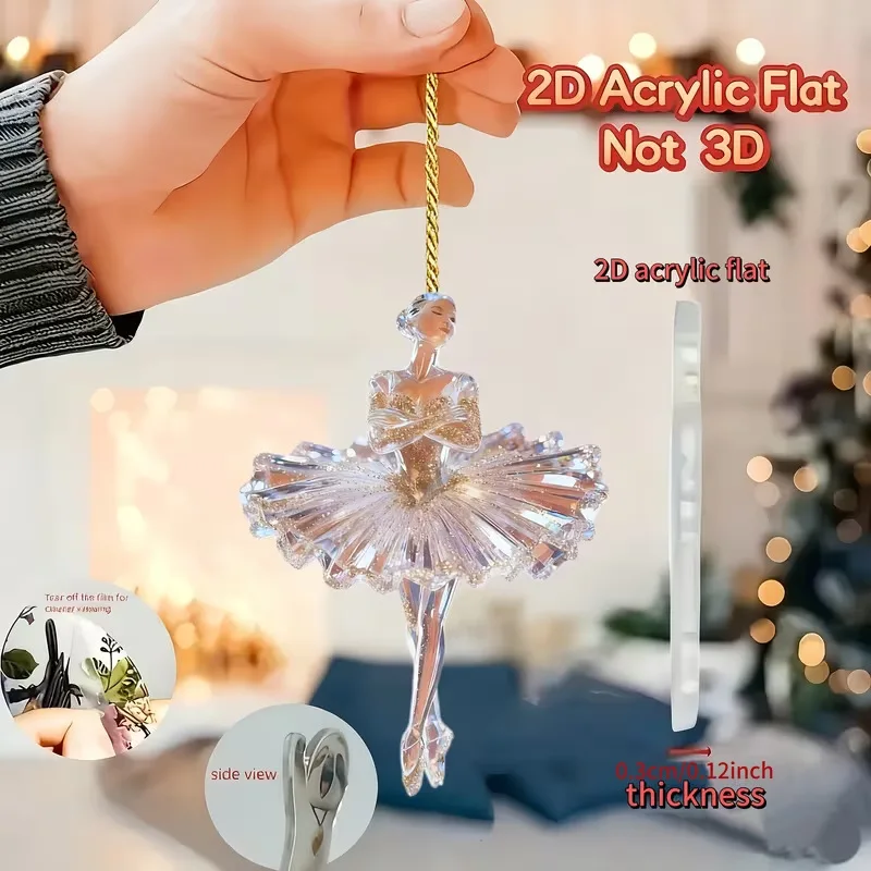 Acrylic Ballet Girl Charm Keychain Lucky Goddess Ornament For Cars And Backpacks Lucky Girl Key Chain Hanging Decoration