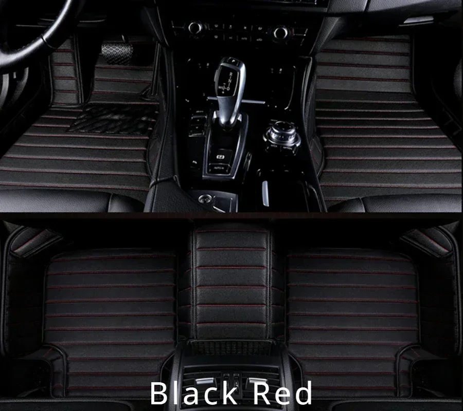 Striped Pu Leather 3D Car Floor Mat for Audi Q4 e-tron 2022 2023 Q5 e-tron Q5 Sportback Interior Detail Car Accessories