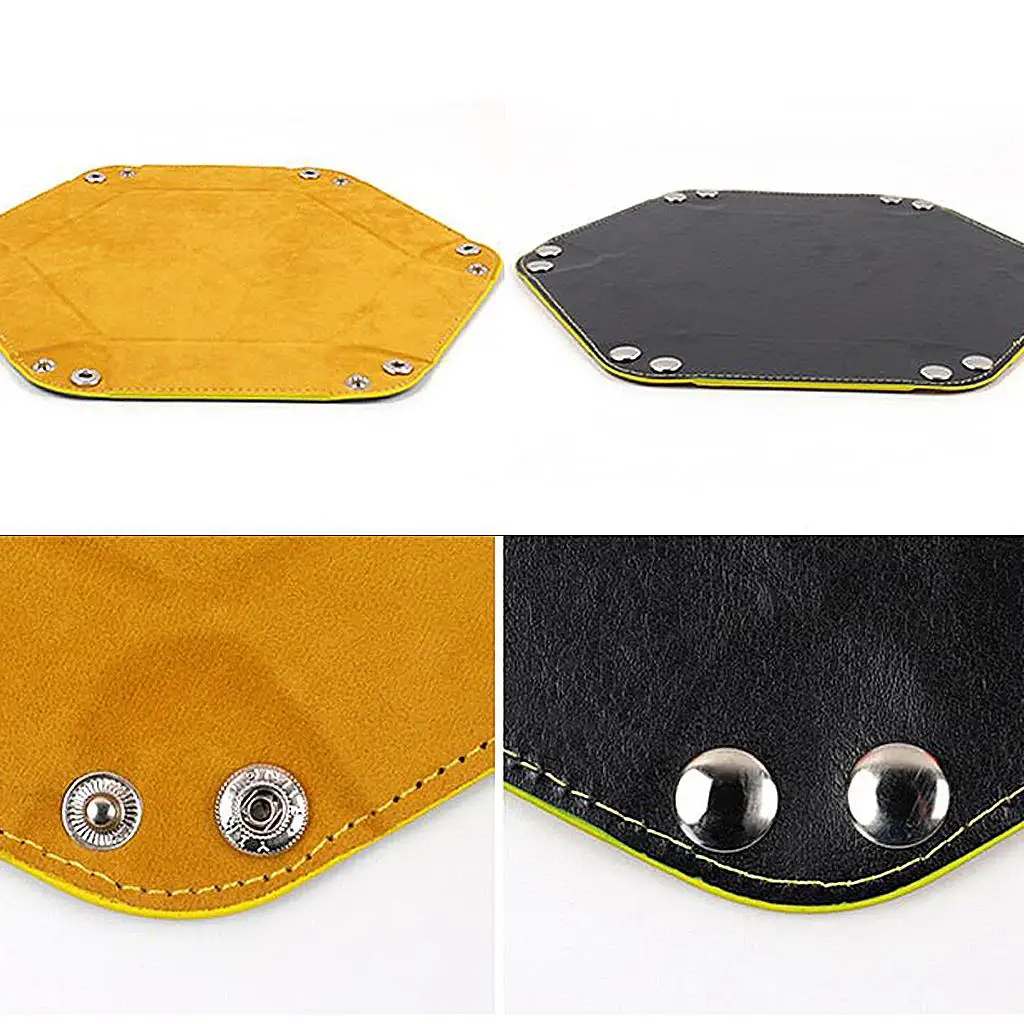 Plateau à dés hexagonal Portable, boîte de rangement pliable en cuir, tapis en flanelle pour jeux roulants et fêtes