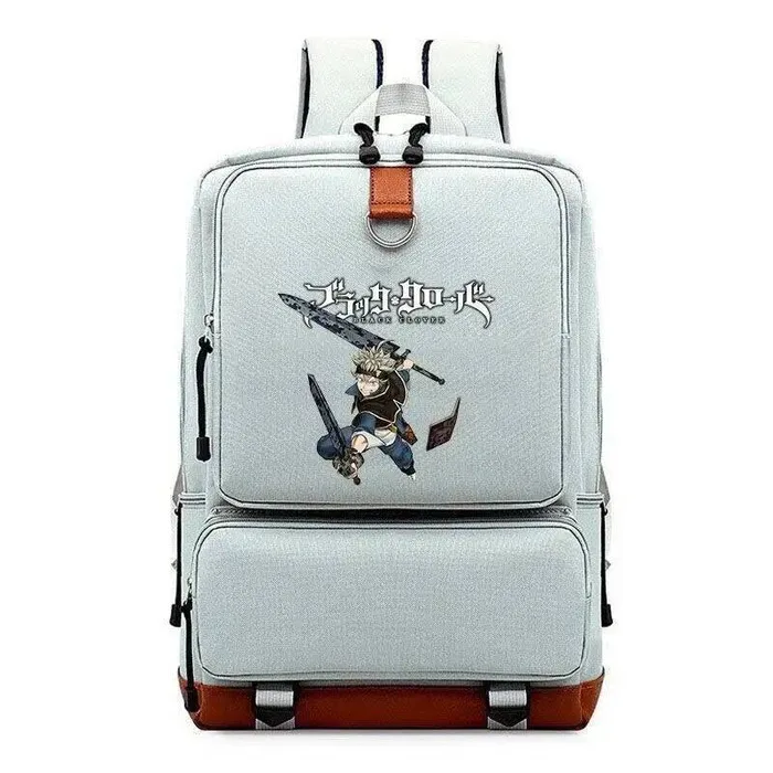 

Breathable Mesh Blue Grey Red Purple Teal Black Clover Teens School Bags Backpacks Anime Game
