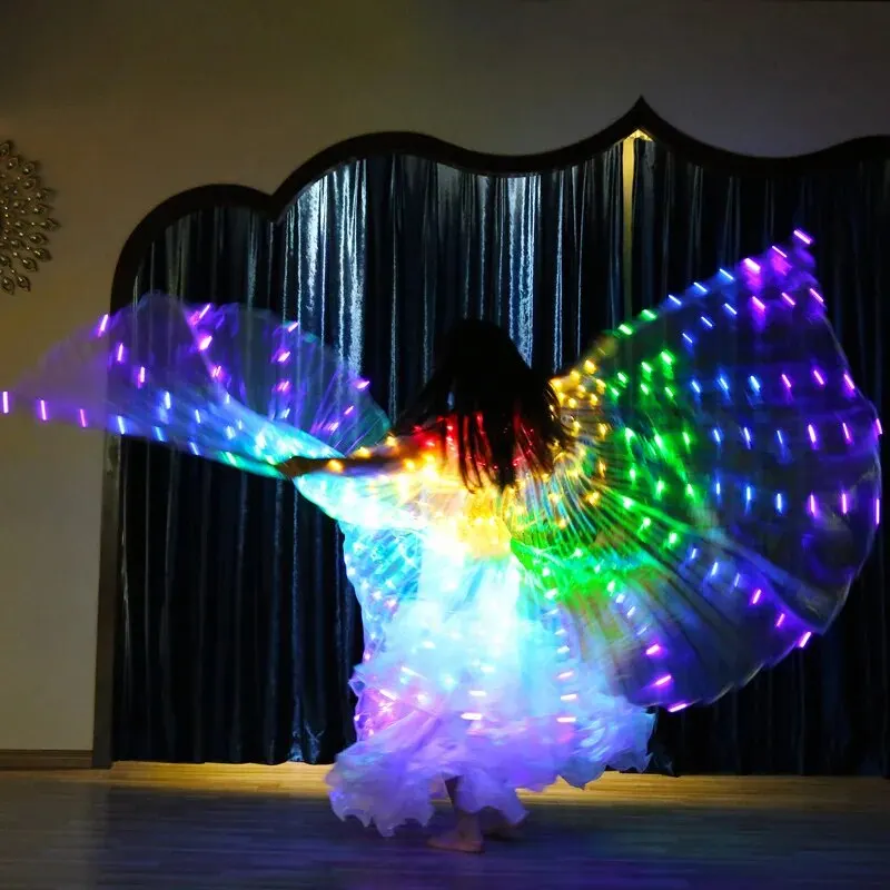 Angelodini LED Wings Adult Children Costume Cape Circus Led Light Luminous Costumes Party Show Led Isis Wings Dancewear