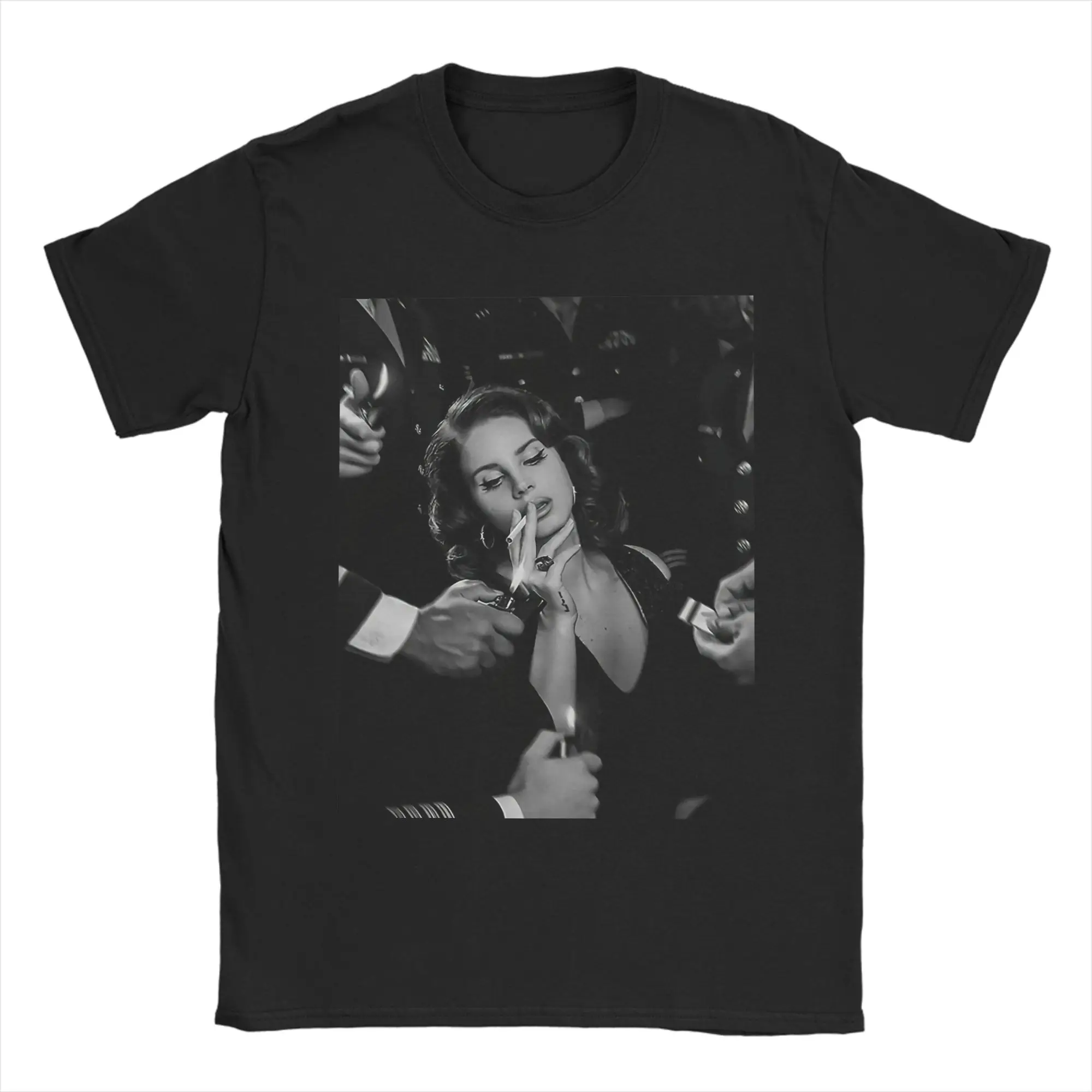 The Smoke Lana Del Rey T-Shirt Men  Novelty 100% Cotton Tee Shirt Crew Neck Short Sleeve T Shirt Birthday Present Clothing