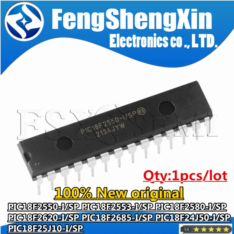 1pcs New PIC18F2550-I/SP PIC18F2553-I/SP PIC18F2580-I/SP PIC18F2620-I/SP PIC18F2685-I/SP PIC18F24J50-I/SP PIC18F25J10-I/SP DIP