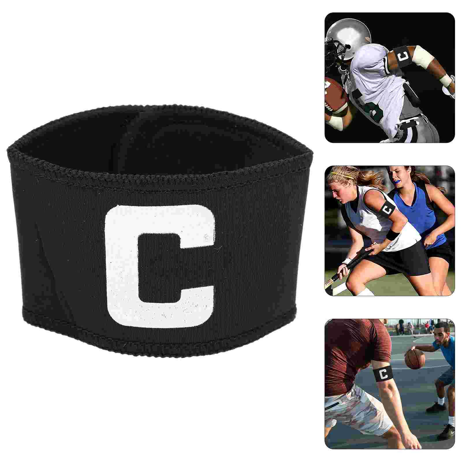 3 Pcs Sign Captain Armband Football Sports Supplies Adjustable Elastic Match Black Leader