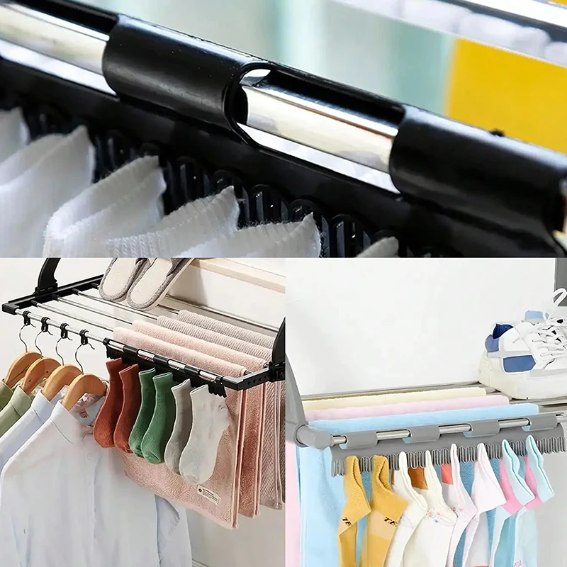2 قطعة رف جورب معلق، شماعة ملابس مناسبة لتجفيف الجوارب والمناشف والملابس الداخلية وغيرها من عناصر الملابس الصغيرة