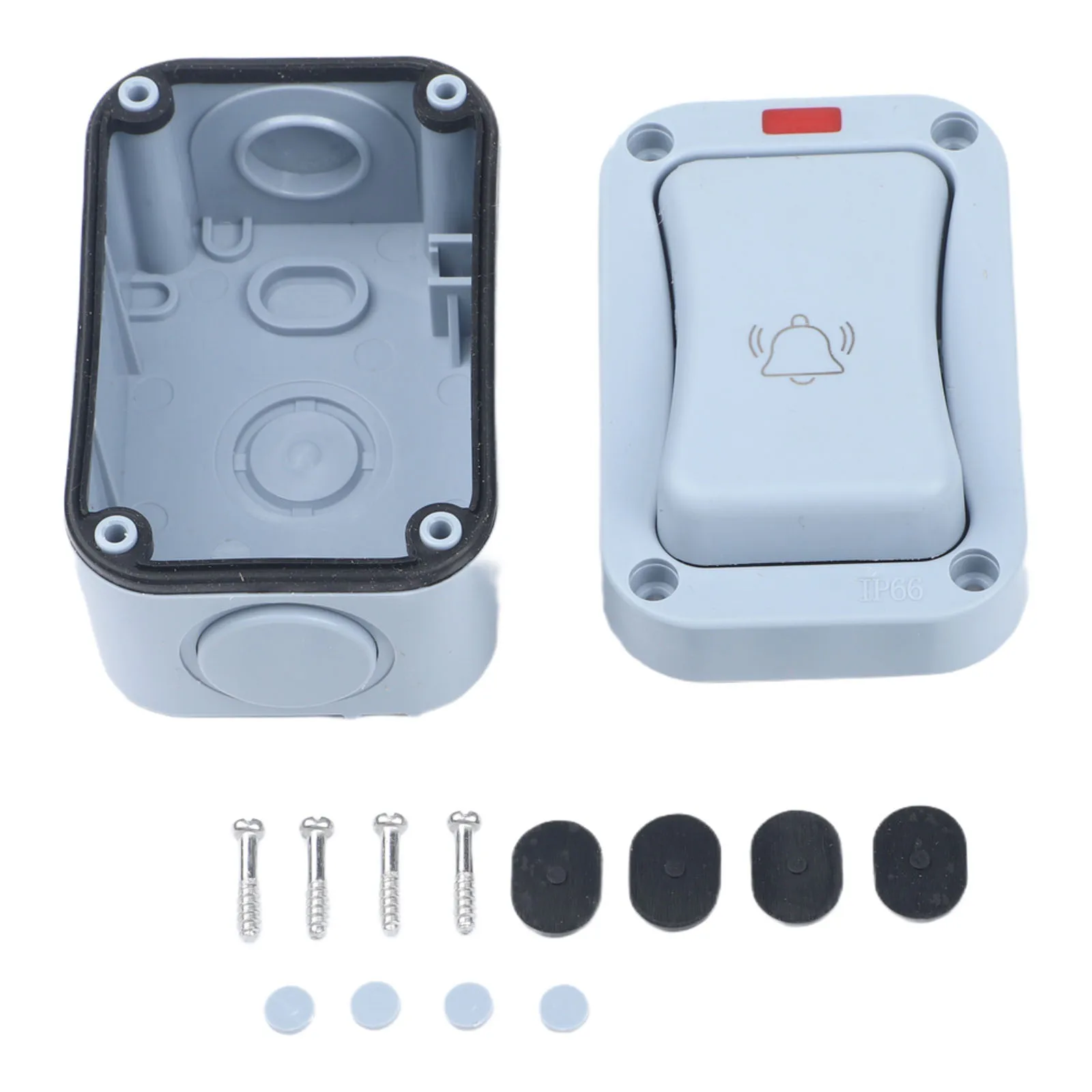 Mounted Weather Resistant Doorbell Push Button Switch with LED Indicator and ABS Build for Outdoor Applications