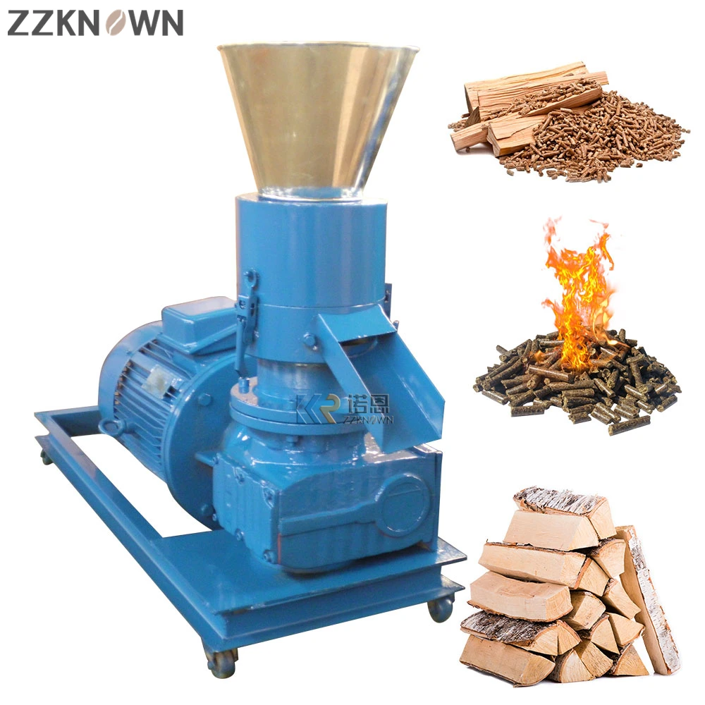 ماكينة صنع الكريات لتغذية حيوانات الدجاج 100-150 كجم/ساعة للبيع تسخين كهربائي نشارة الخشب الكتلة الحيوية مطاحن بيليه الخشب للتدفئة