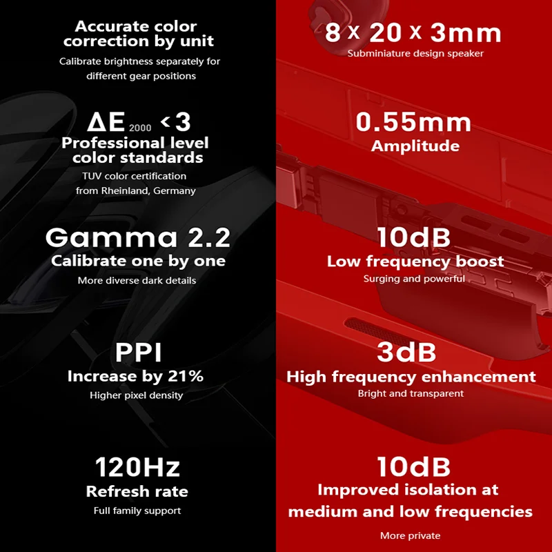 نظارات Xreal Air 2 AR الأصلية 120 هرتز 330 بوصة مايكرو OLED شاشة كبيرة 1080P عرض 75 جرام 120 هرتز نظارات ذكية نظارات مراقبة الألعاب #5